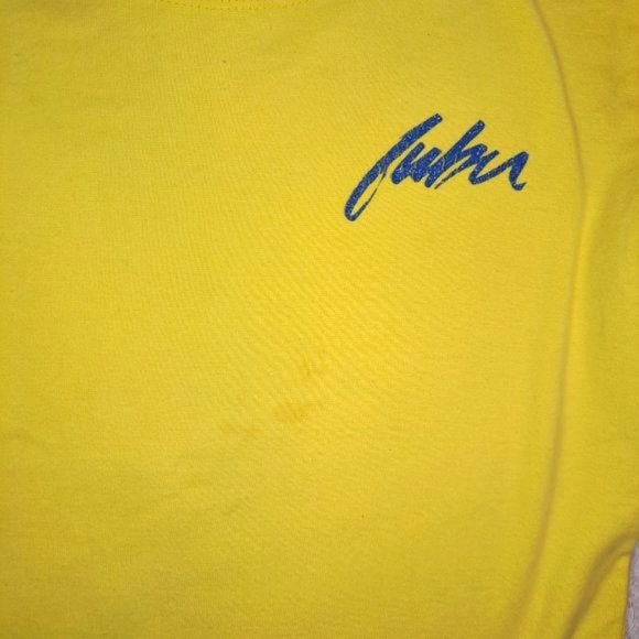 FUBU Y2K Yellow Short Sleeved Logo Tee Size XL - Picture 5 of 6